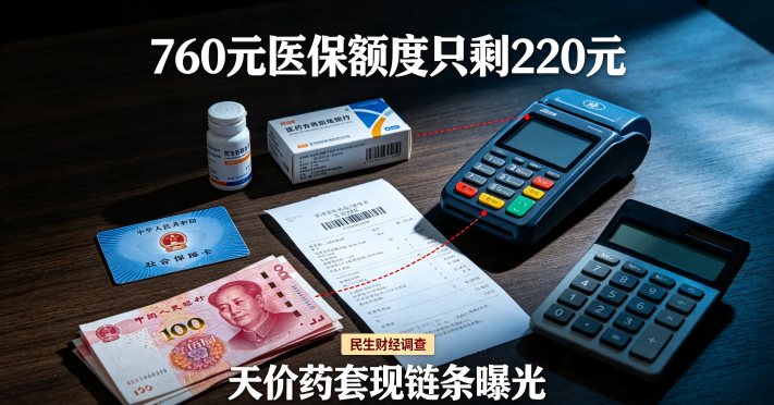 医保套现灰色链条曝光：760元医保购药仅兑220元 天价神药成套利工具