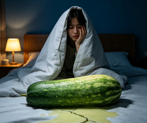 网红“抱冬瓜睡觉”降温翻车：多名网友遭遇半夜炸瓜漏汁